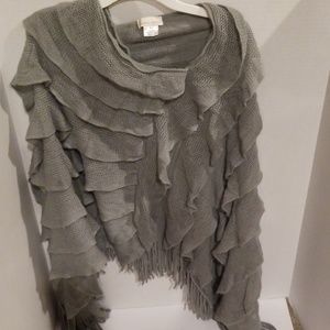 💥18 Collection Pantone Gray Poncho  O/S A21